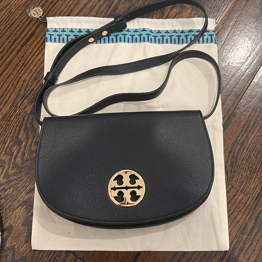 Tory Burch black and gold cross body bag